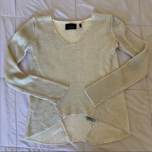 Anthropologie Line. metallic coated sweater